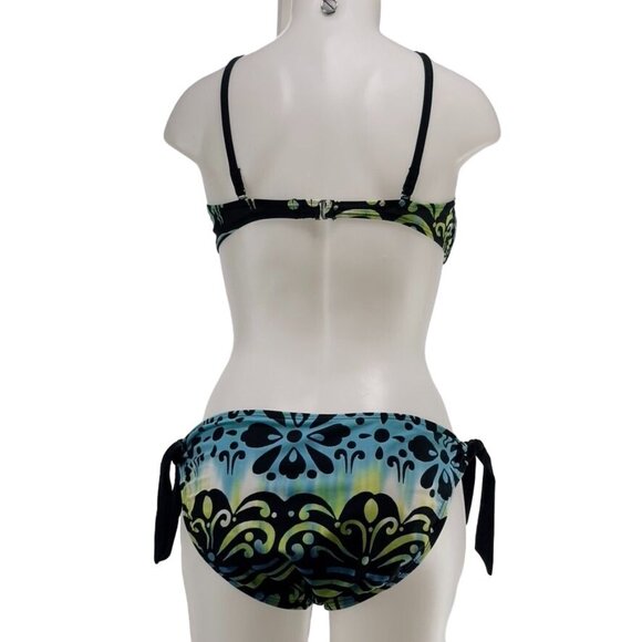 OCEAN DREAM COLLECTION Women's Nylon 2 Piece Blue Green Built-In Bra Size 14 - Picture 3 of 10